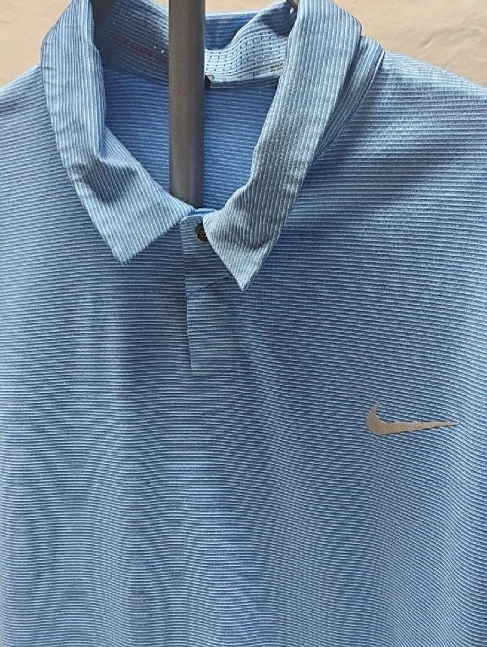 Nike Tiger Woods Collection Mens Light Blue Micro-Stripe Polo Dri-Fit XL - Picture 4 of 8